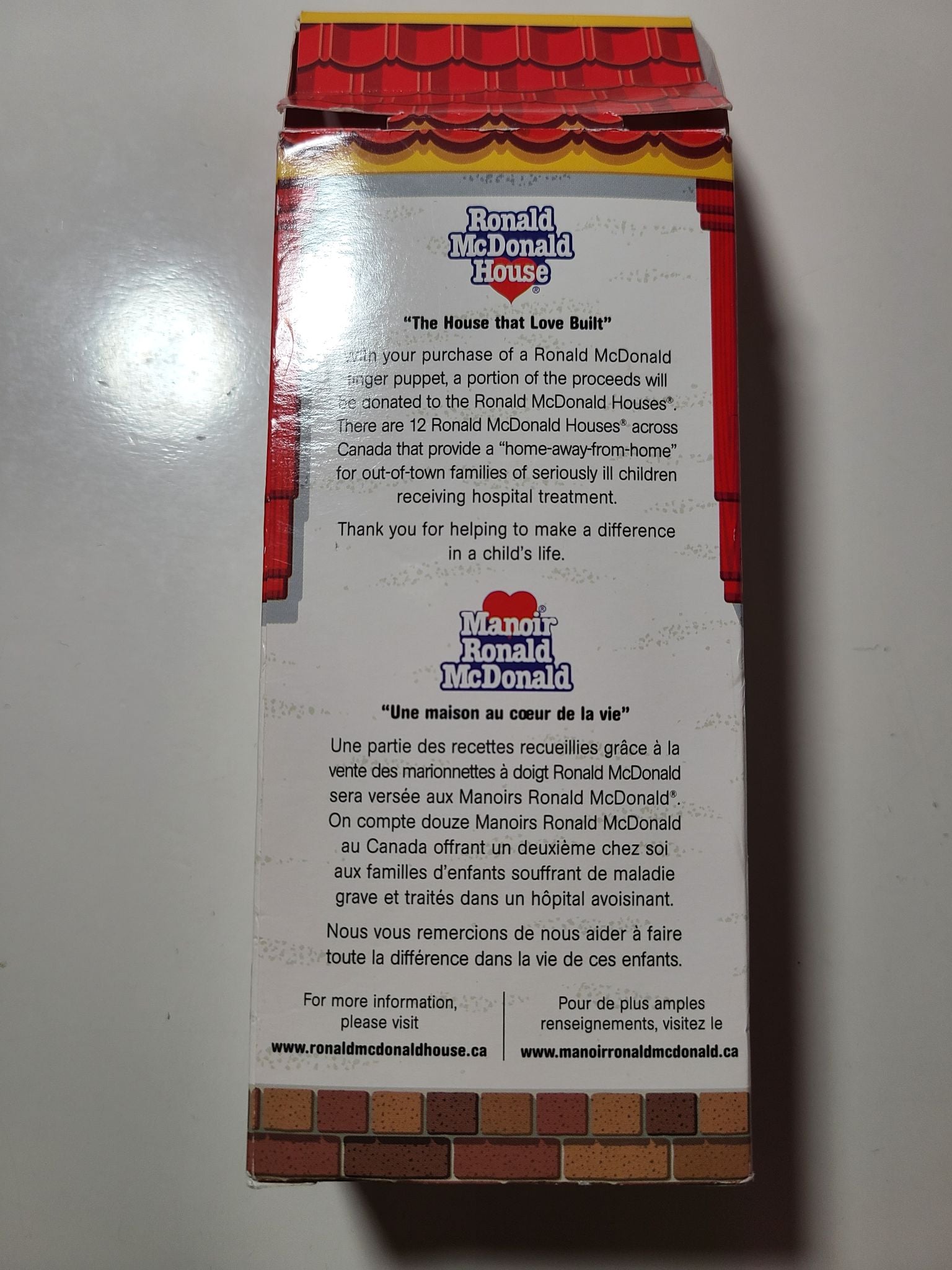 Ronald McDonald Finger Puppet - Ronald McDonald House in Box 2003 - 4