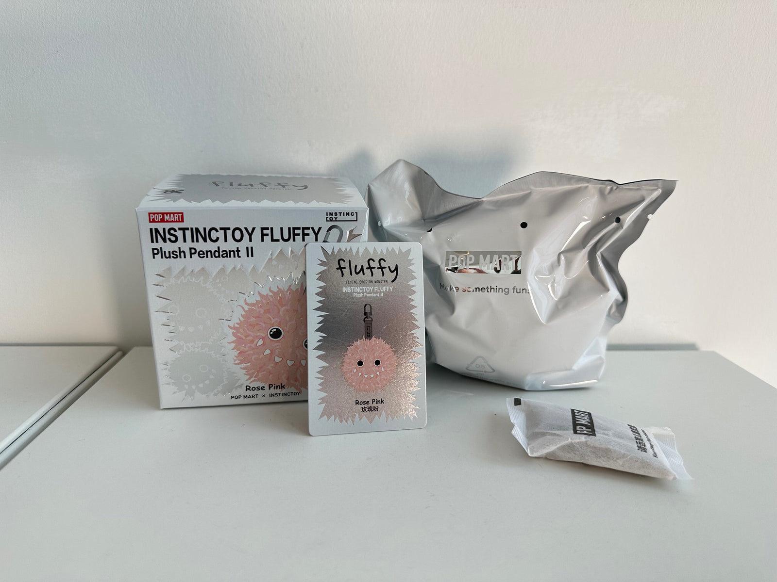 Rose Pink - INSTINCTOY FLUFFY Plush Pendant II by POP MART - 1