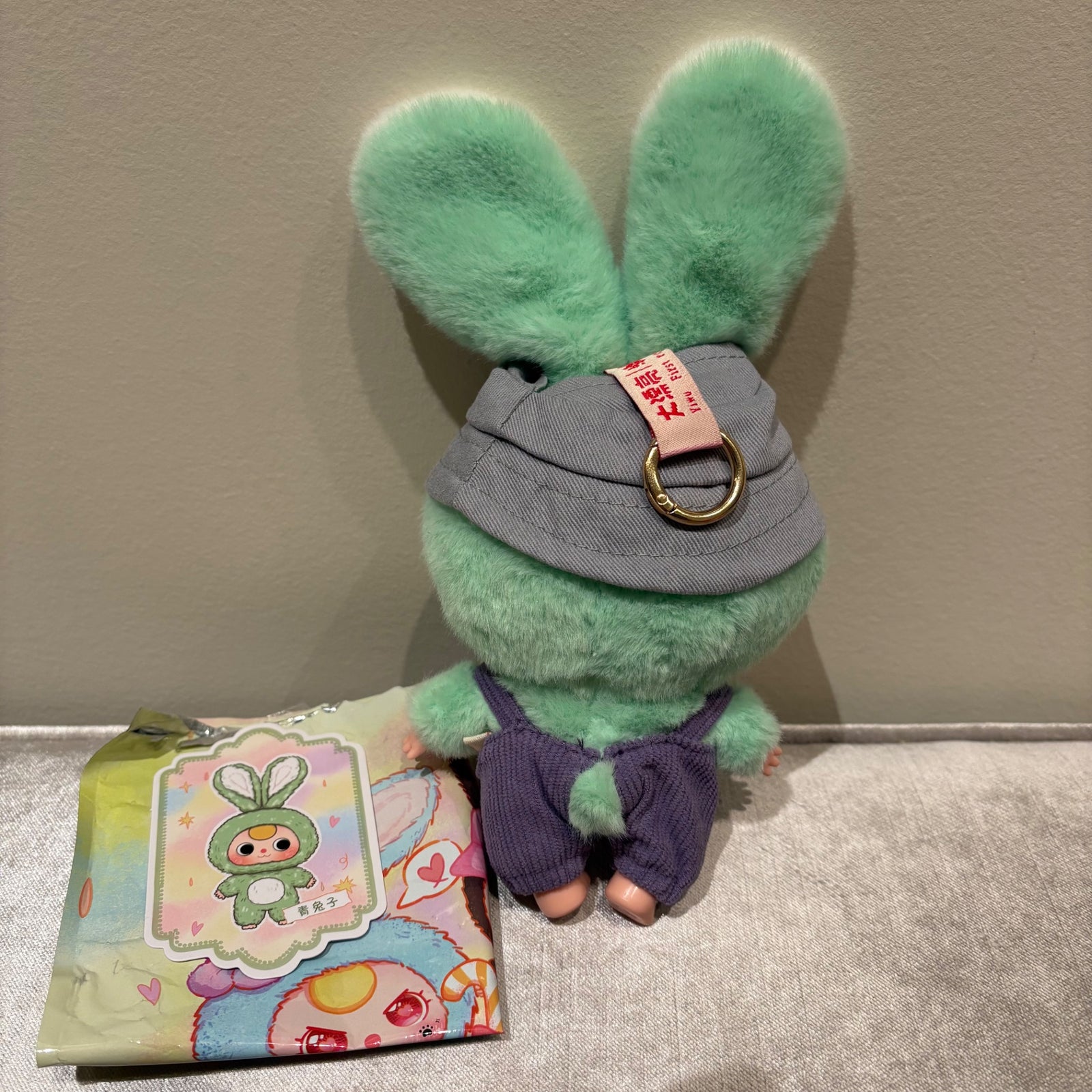 Green with Purple Overalls (360 moving eyes) - Macaron by Baby Three - 2