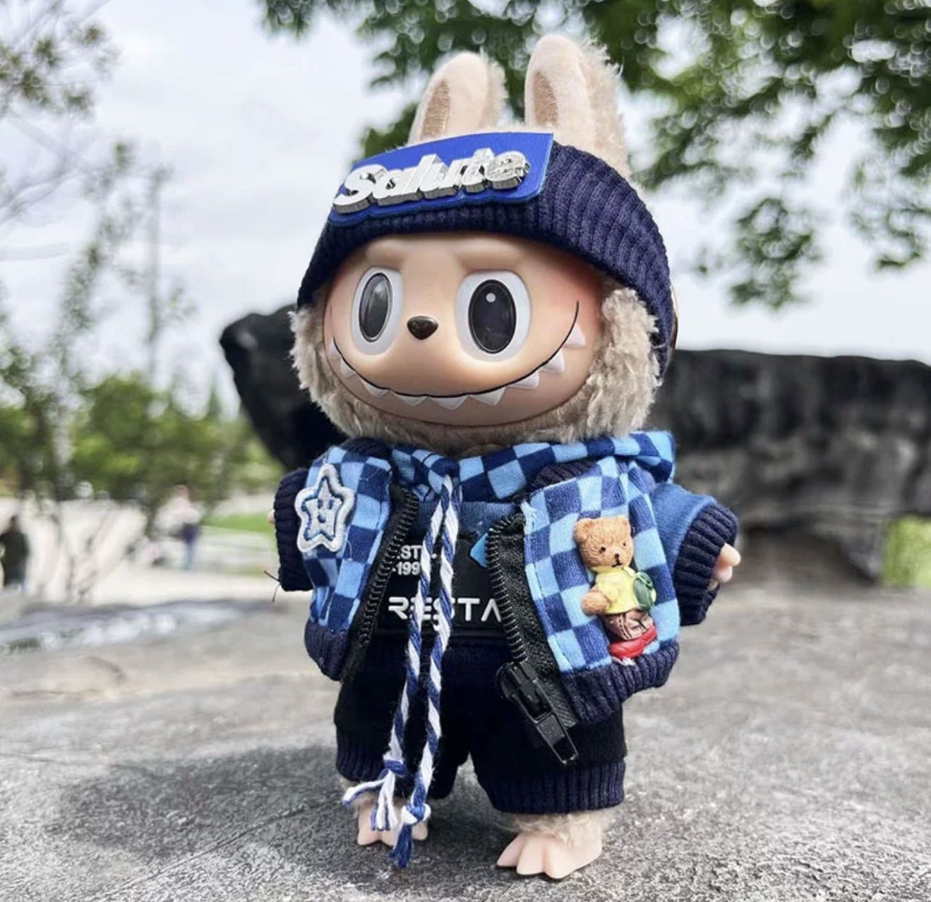 Blue Plaid Outfit - Labubu Clothes - 1