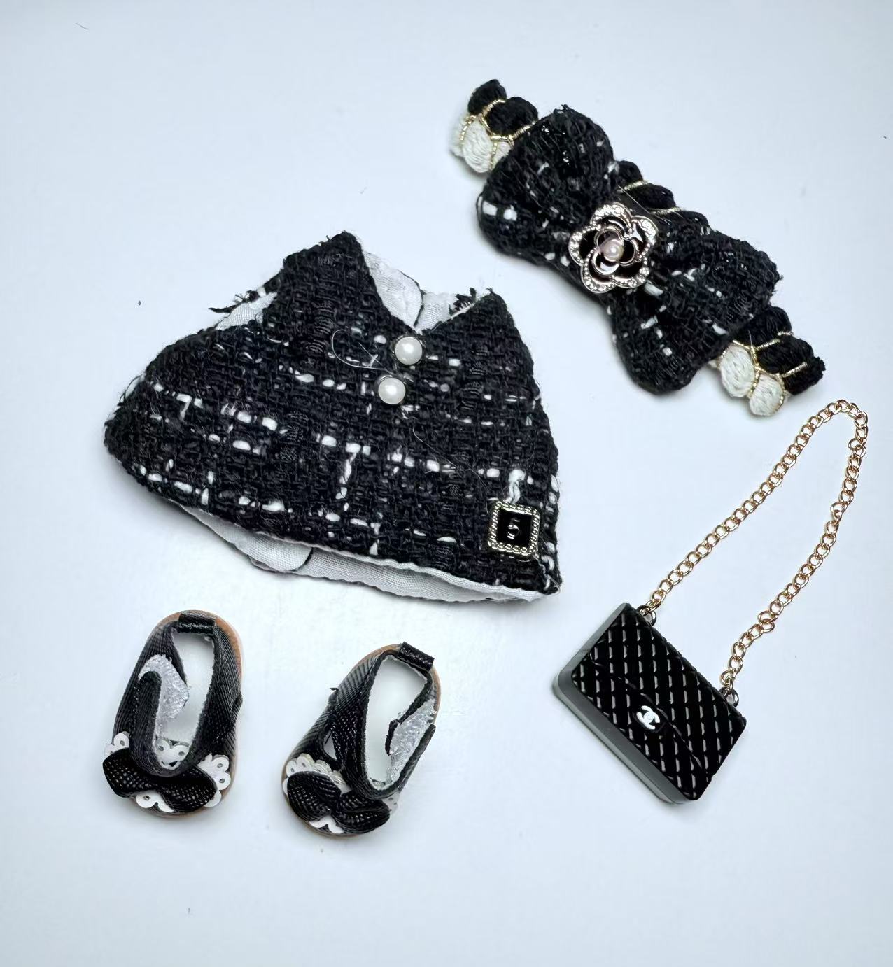 Black Skirt Set - Labubu Clothes For Exciting Macaron - 2