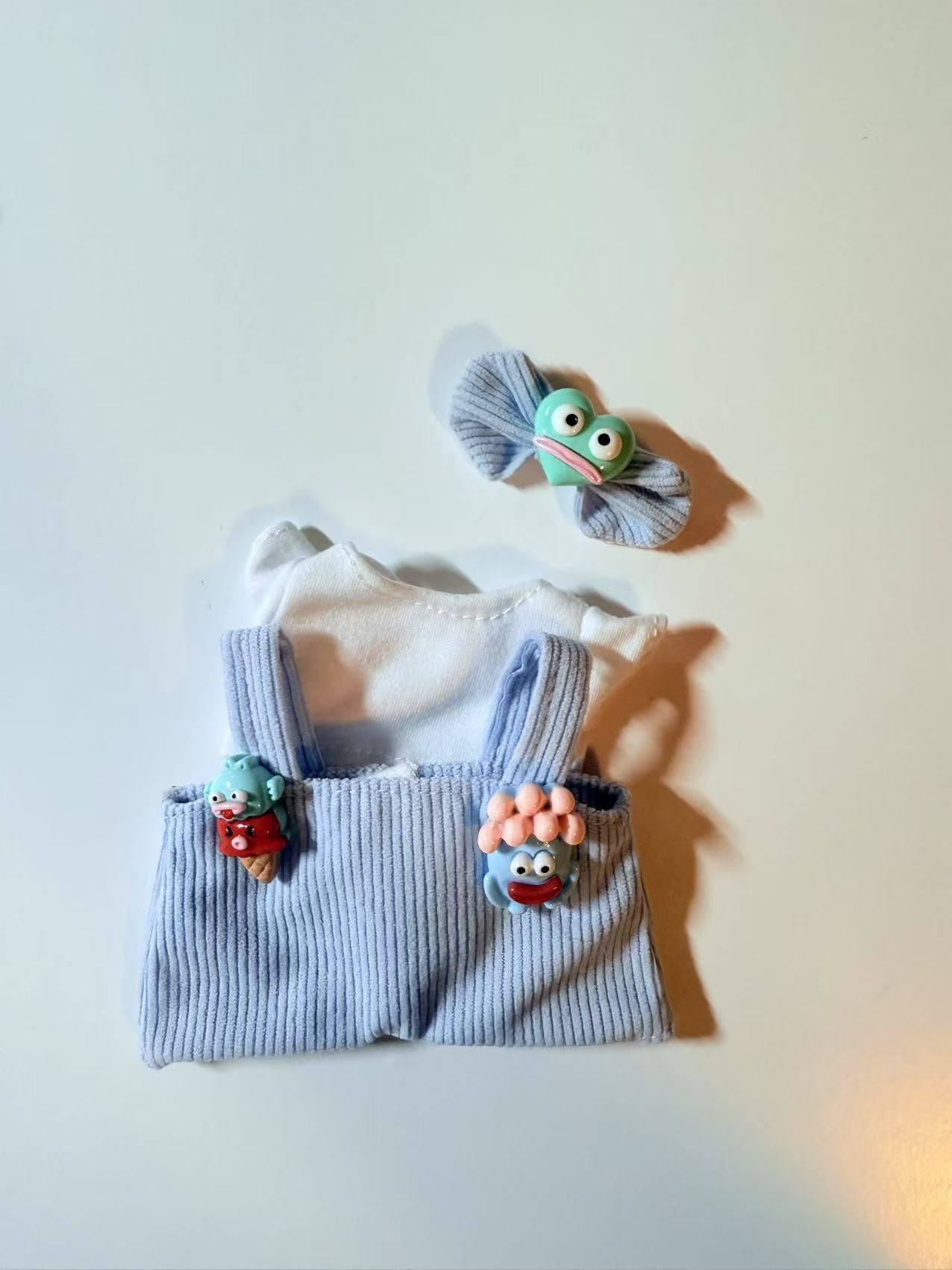 Blue Hangyodon Suspenders - Labubu Clothes for Have A Seat - 2