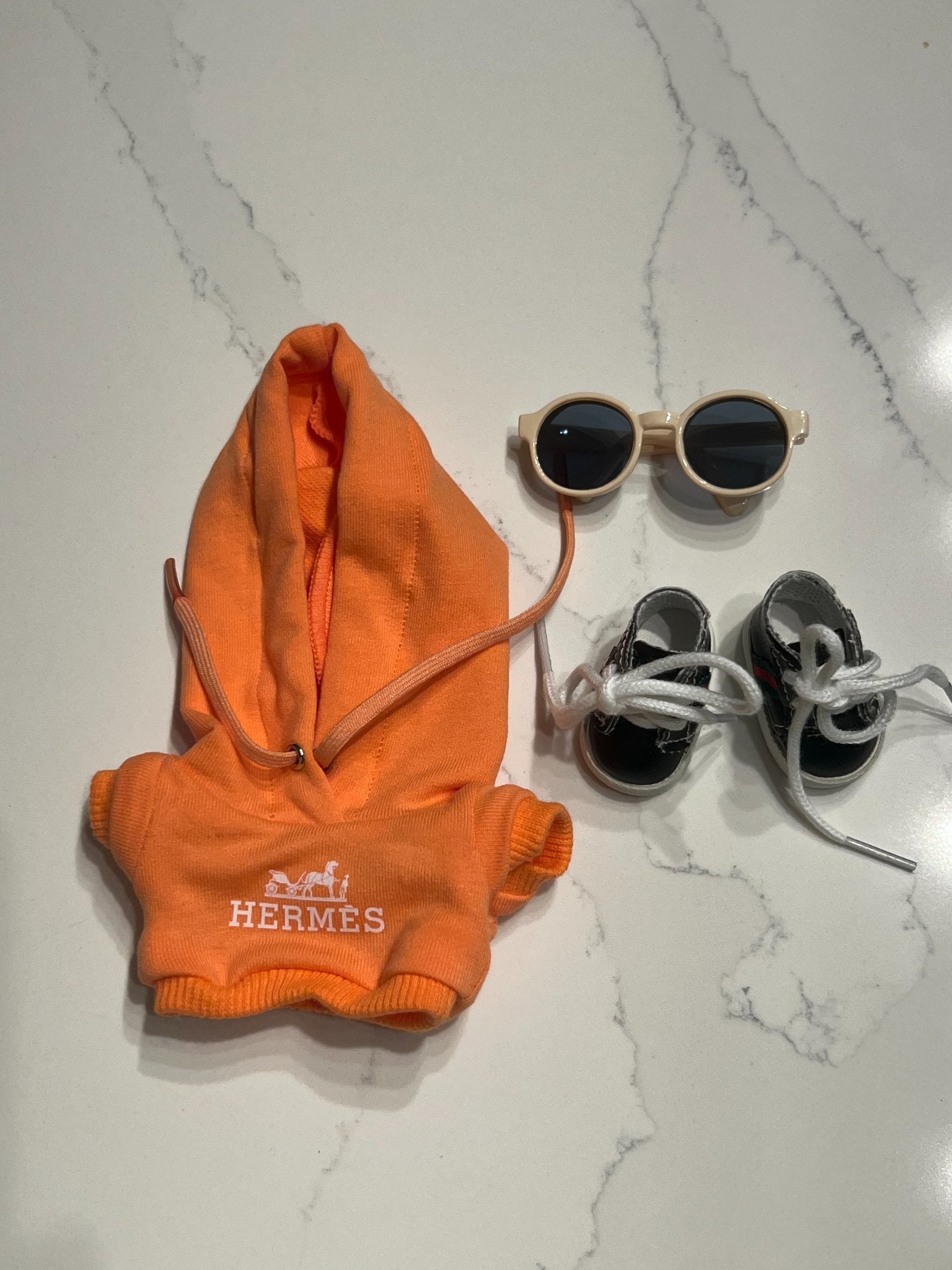 Orange "H" Hoodie Set - Labubu Clothes for Exciting Macaron - 2