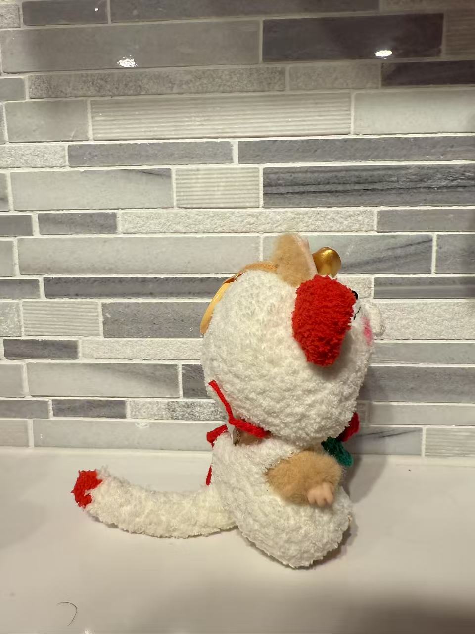 Crochet White Lucky Cat - Labubu Clothes For Have A Seat - 2