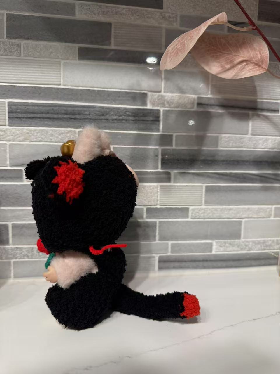 Crochet Black Lucky Mouse - Labubu Clothes For Have A Seat