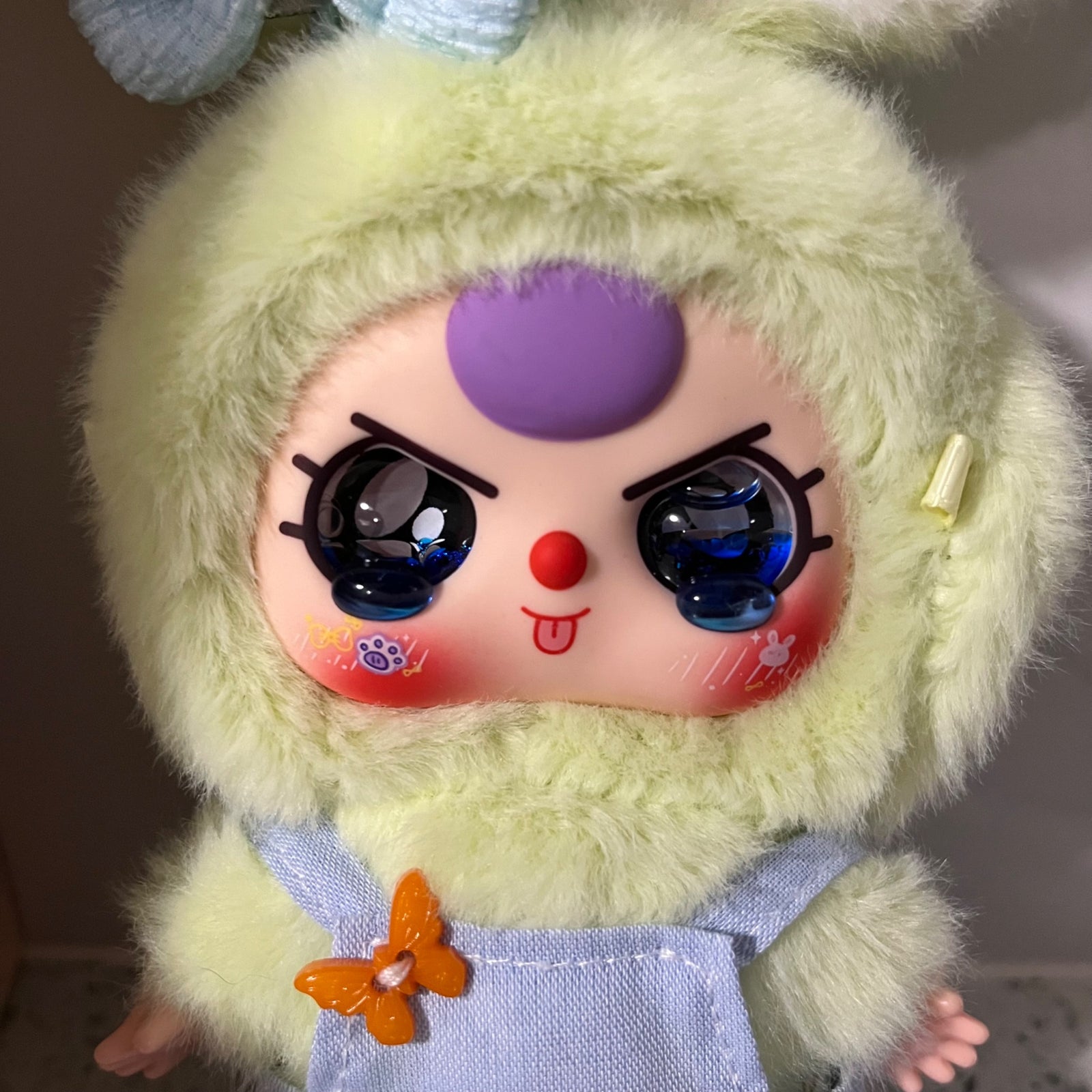 Light Green Bunny (Rare blue liquid eyes) - Baby Three Macaron Bunny Keychain series