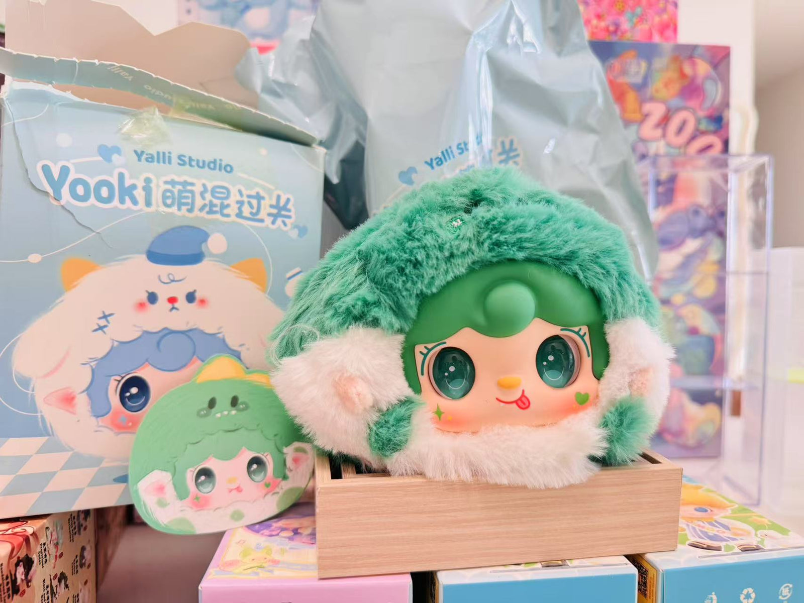 Rebel Dinosaur Plush (Green Dinosaur Yooki ) - Yooki 1st Generation - Yalli Studio