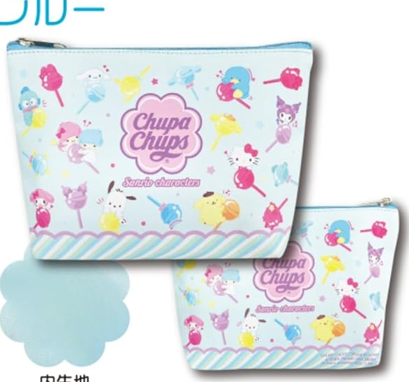 Blue Cosmetic Pouch - Chupa Chups x Sanrio Characters (Japan Edition)