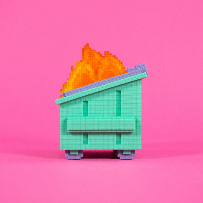 8-Bit Dumpster Fire Vinyl Figure by 100% Soft