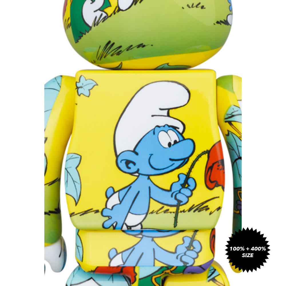 The Smurfs The Purple Smurfs 100% + 400% Bearbrick Set by Medicom Toy