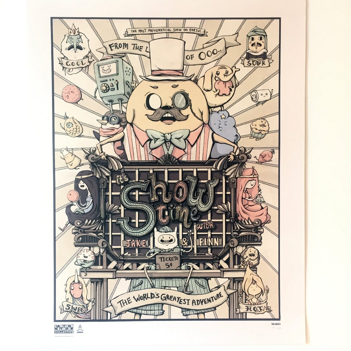 Adventure Time Showtime Limited AP Edition 16" x 20" Poster Print by Gray Mako