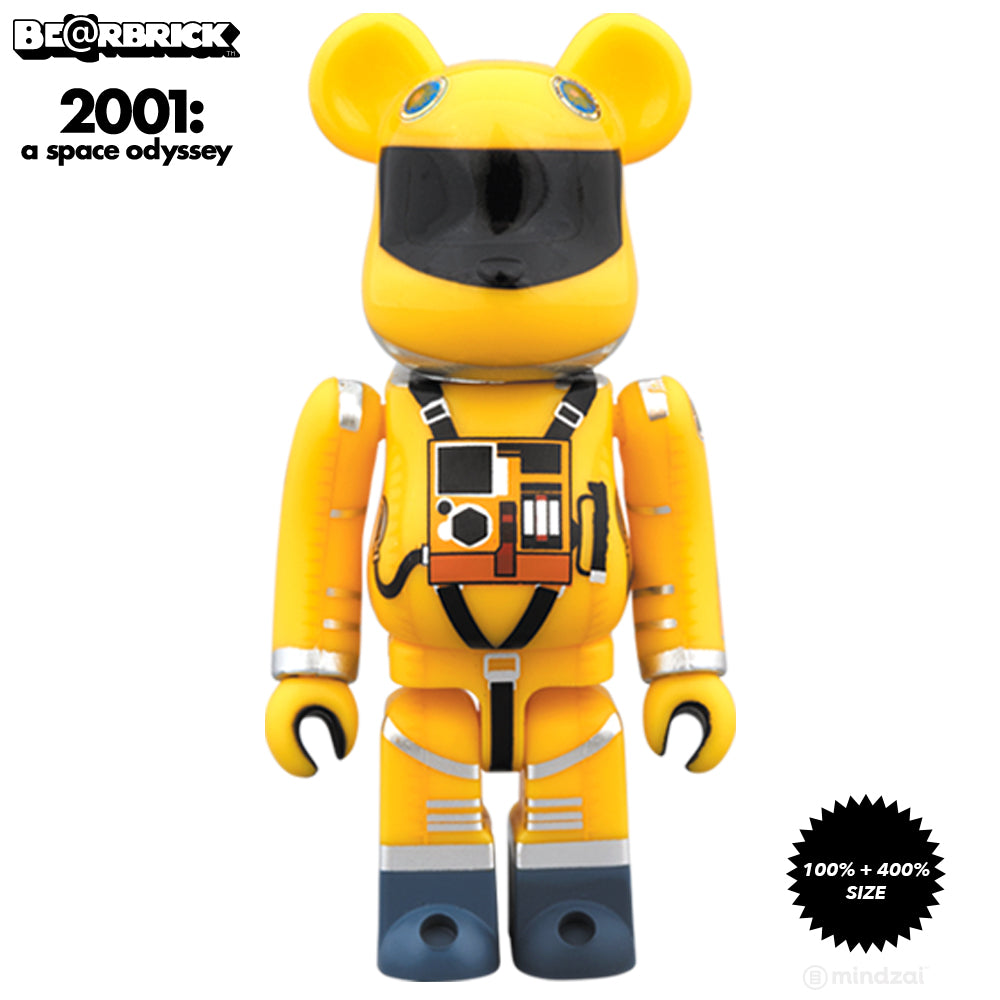 2001: A Space Odyssey Yellow Spacesuit 100% + 400% Bearbrick Set