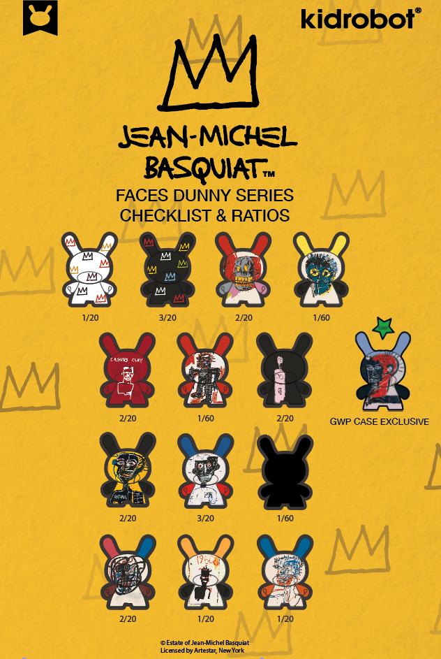 Jean-Michel Basquiat Faces Dunny Mini Series 2 by Kidrobot