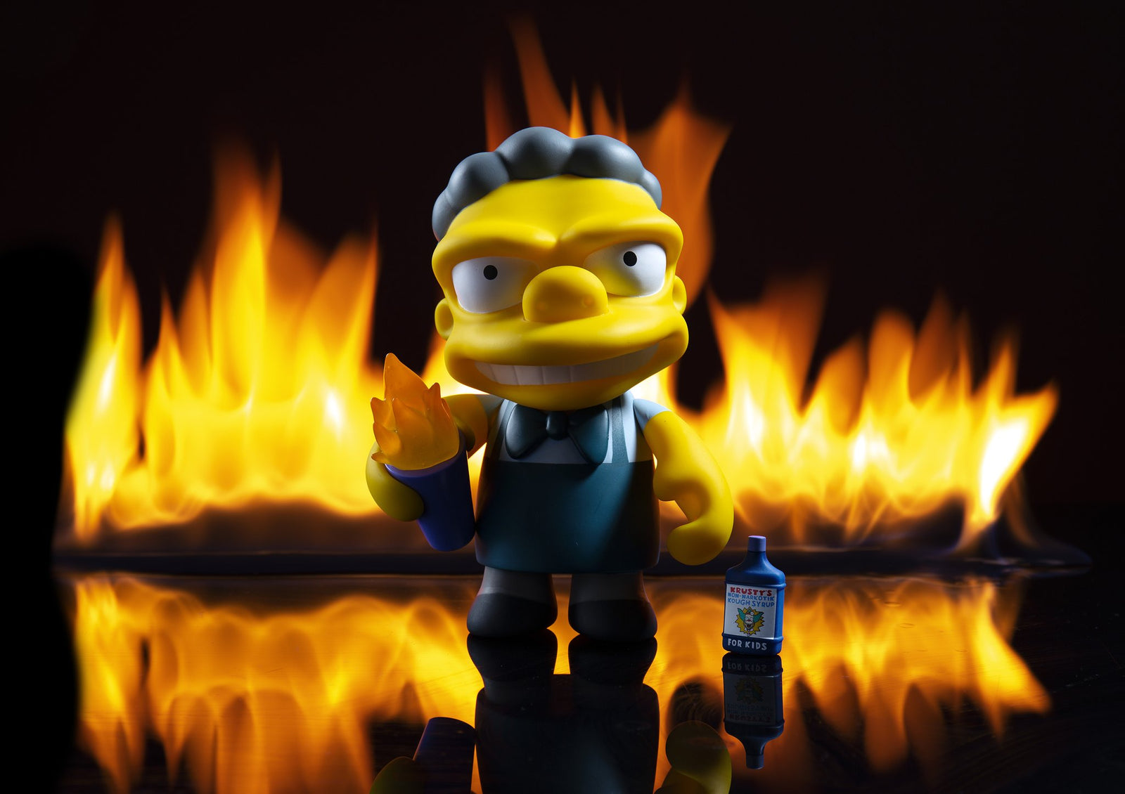 *Special Order* Flaming Moe The Simpsons Medium Art Toy Figure by Kidrobot