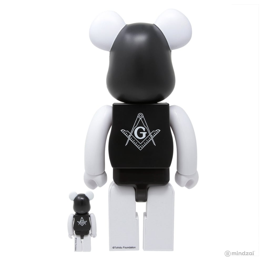Freemasonry x Fragment Design 100% + 400% Bearbrick Set by Medicom Toy