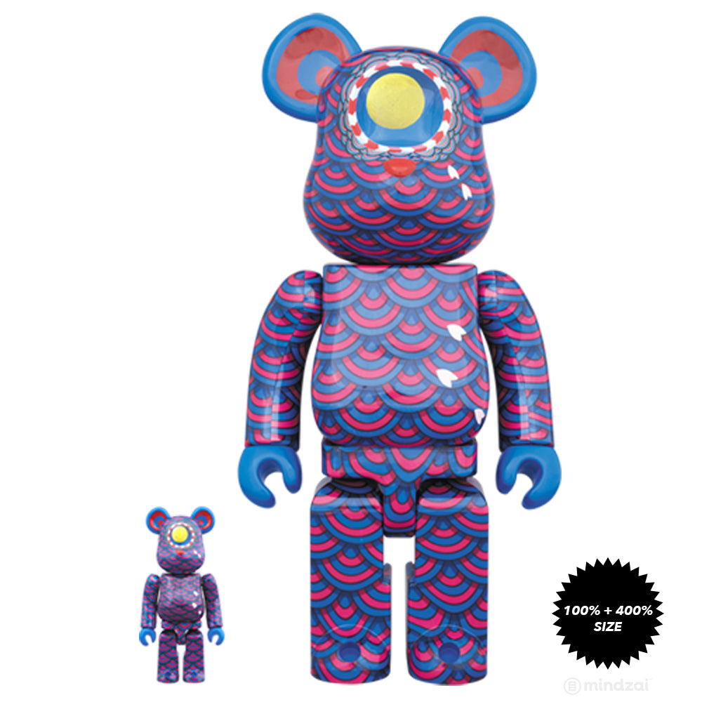 Kujaku Peacock 100% and 400% Bearbrick Set by Yasuto Sasada x Medicom Toy