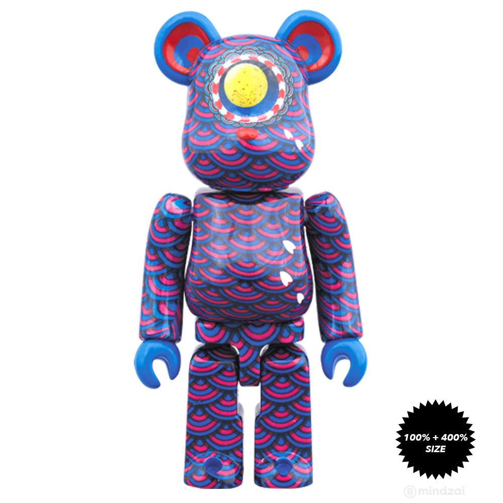 Kujaku Peacock 100% and 400% Bearbrick Set by Yasuto Sasada x Medicom Toy