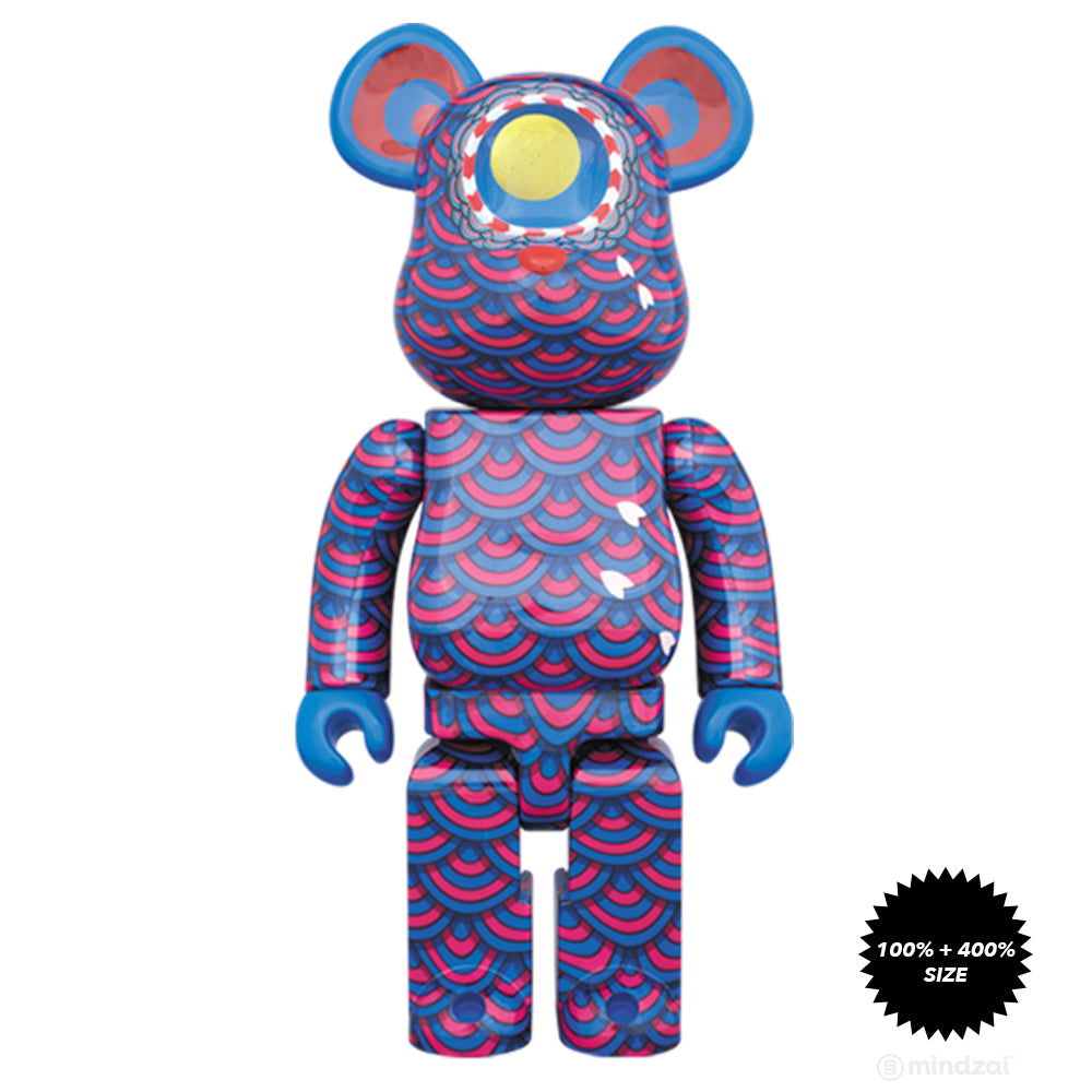 Kujaku Peacock 100% and 400% Bearbrick Set by Yasuto Sasada x Medicom Toy