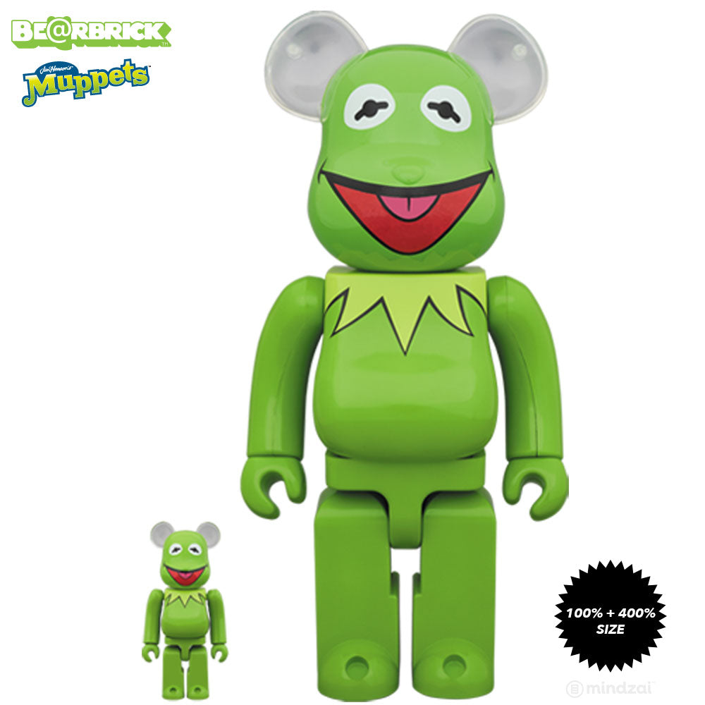 Kermit The Frog Muppets 100% + 400% Bearbrick Set by Medicom Toy