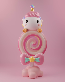 Lollipop Unicorn Ollie Art Toy Figure by Himotchi Toys
