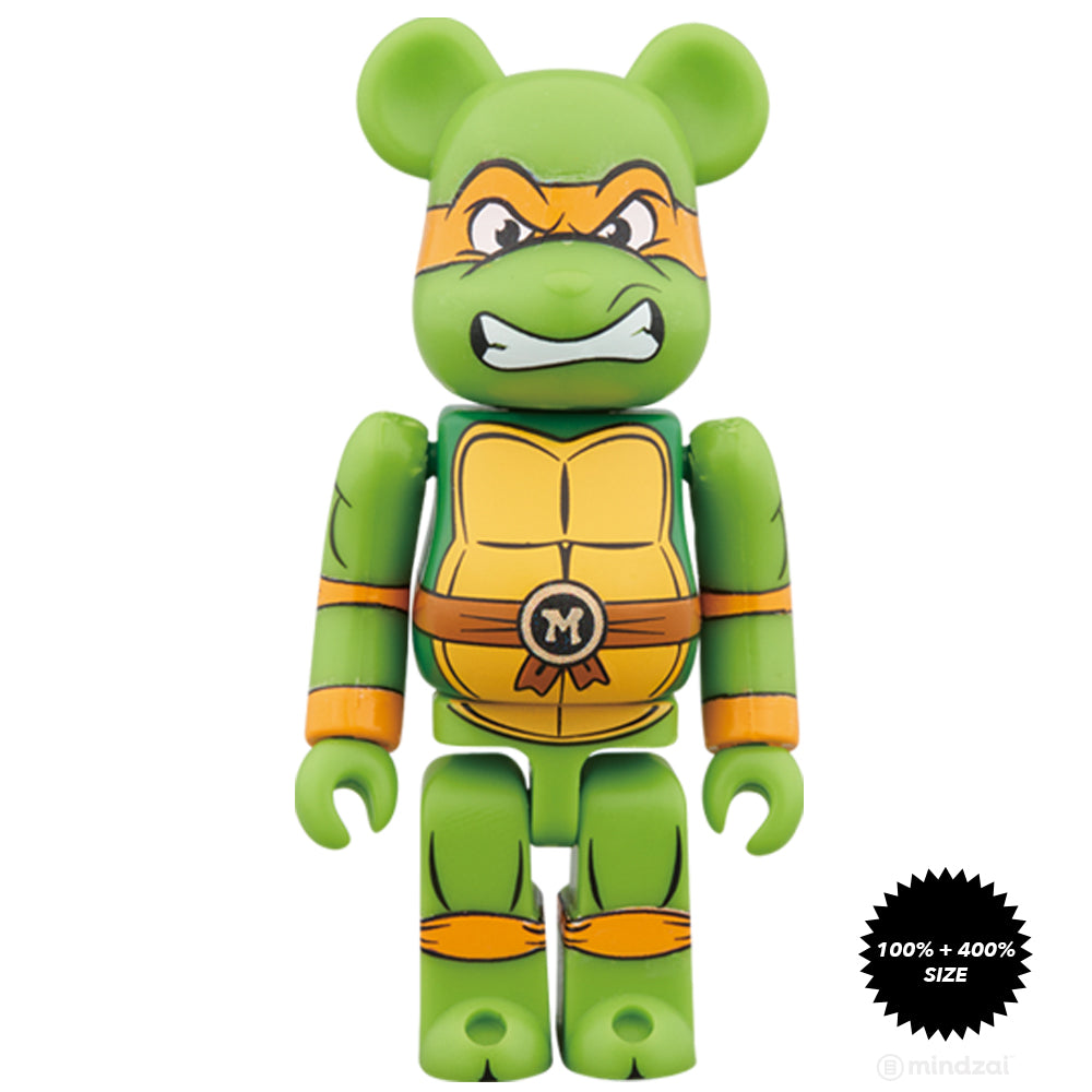 Michaelangelo TMNT 100% and 400% Bearbrick Set