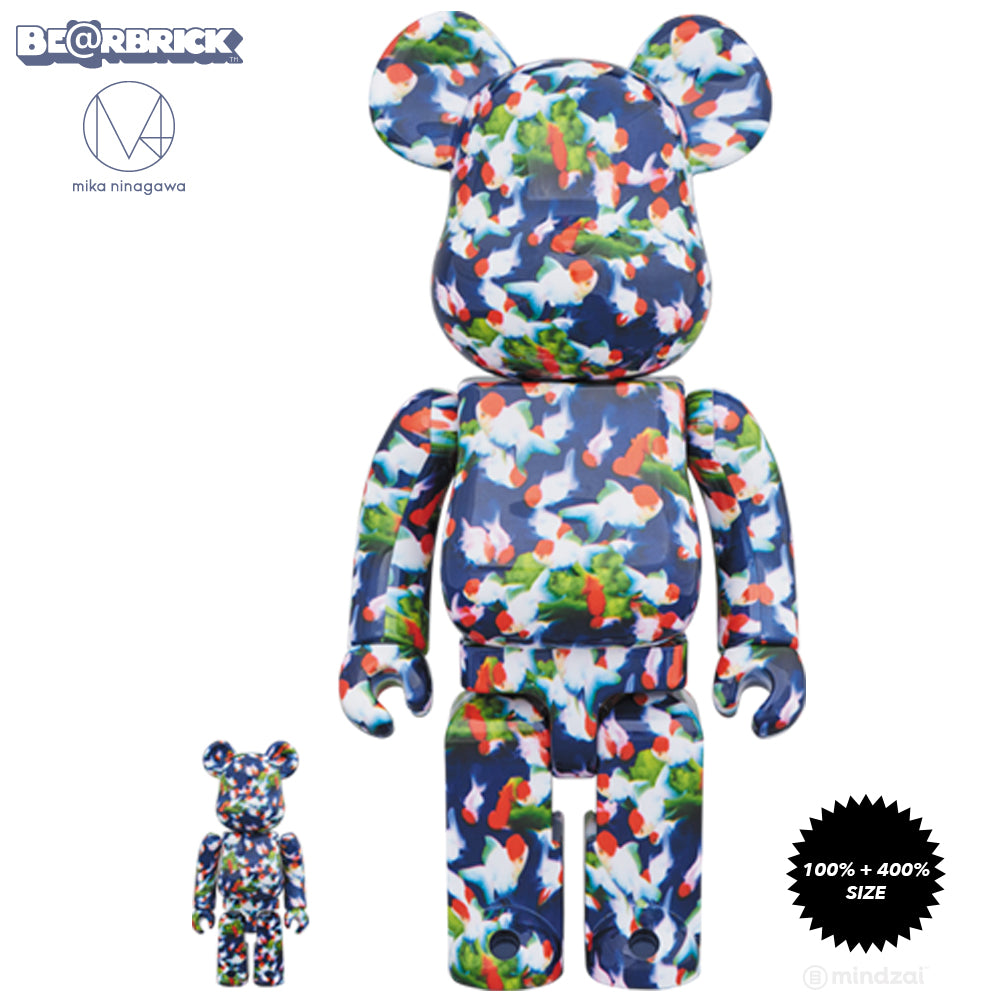 Goldfish 100% and 400% Bearbrick Set by Mika Ninagawa x Medicom Toy