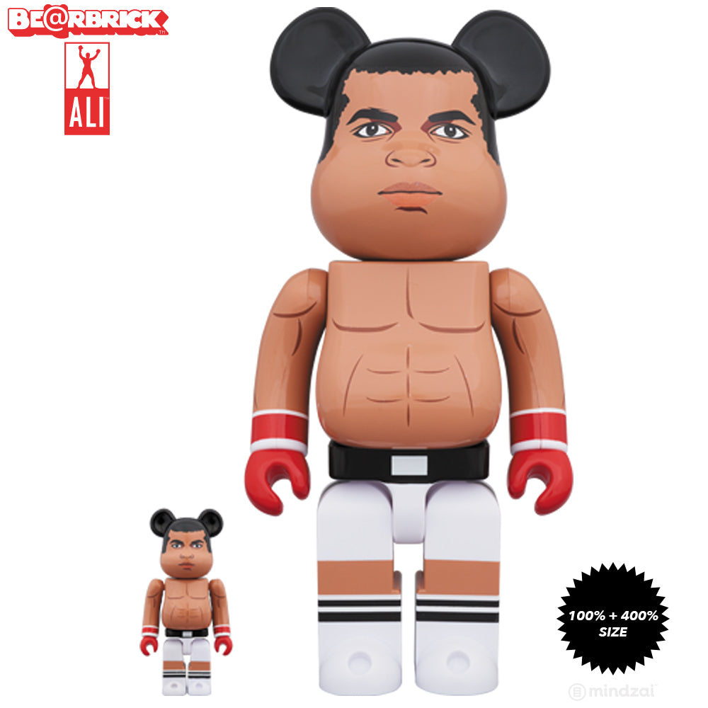 Muhammad Ali 100% + 400% Bearbrick Set by Medicom Toy