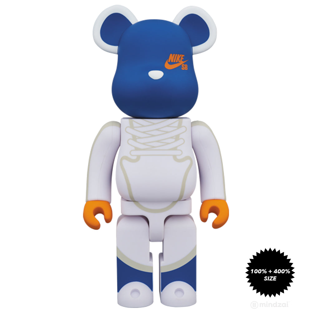 Nike SB White 100% and 400% Bearbrick Set by Medicom Toy x Nike SB