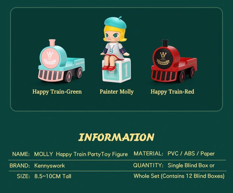 Molly Happy Train Blind Box Series by Kennyswork x POP MART