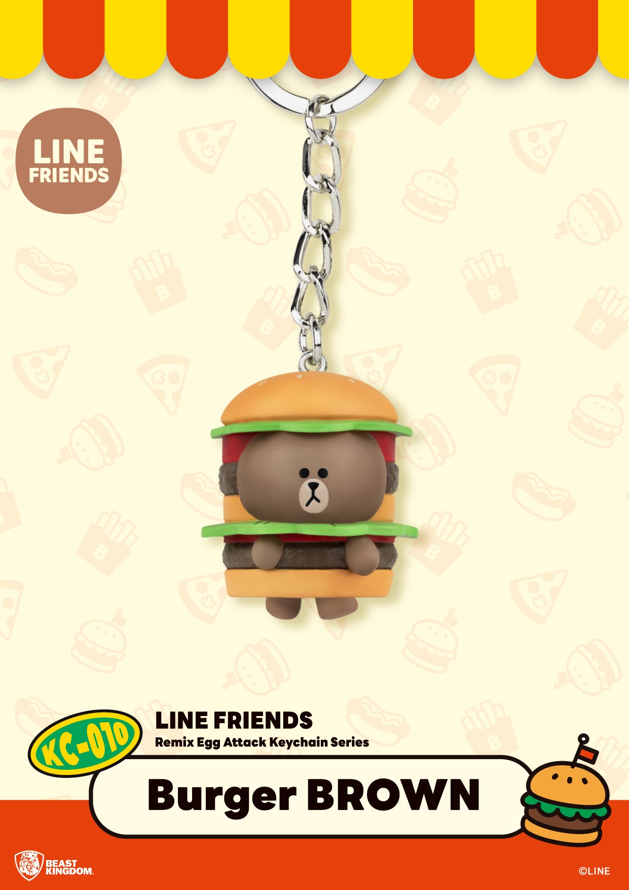 LINE FRIENDS Remix Egg Attack Keychain Series by Beast Kingdom