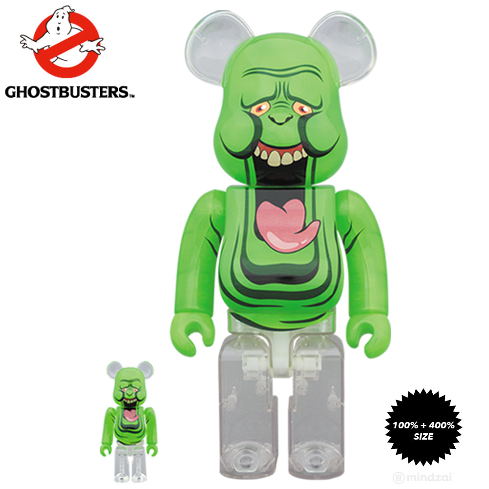 Ghostbusters Slimer the Green Ghost 100% + 400% Bearbrick Set by Medicom Toy