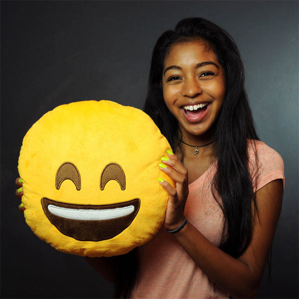 Smile Emoji Plush Pillow by Throwboy - Mindzai - 2
