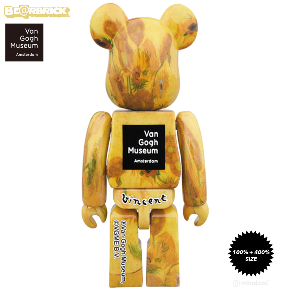 Sunflowers 100% + 400% Bearbrick by Vincent Van Gogh Museum x Medicom Toy