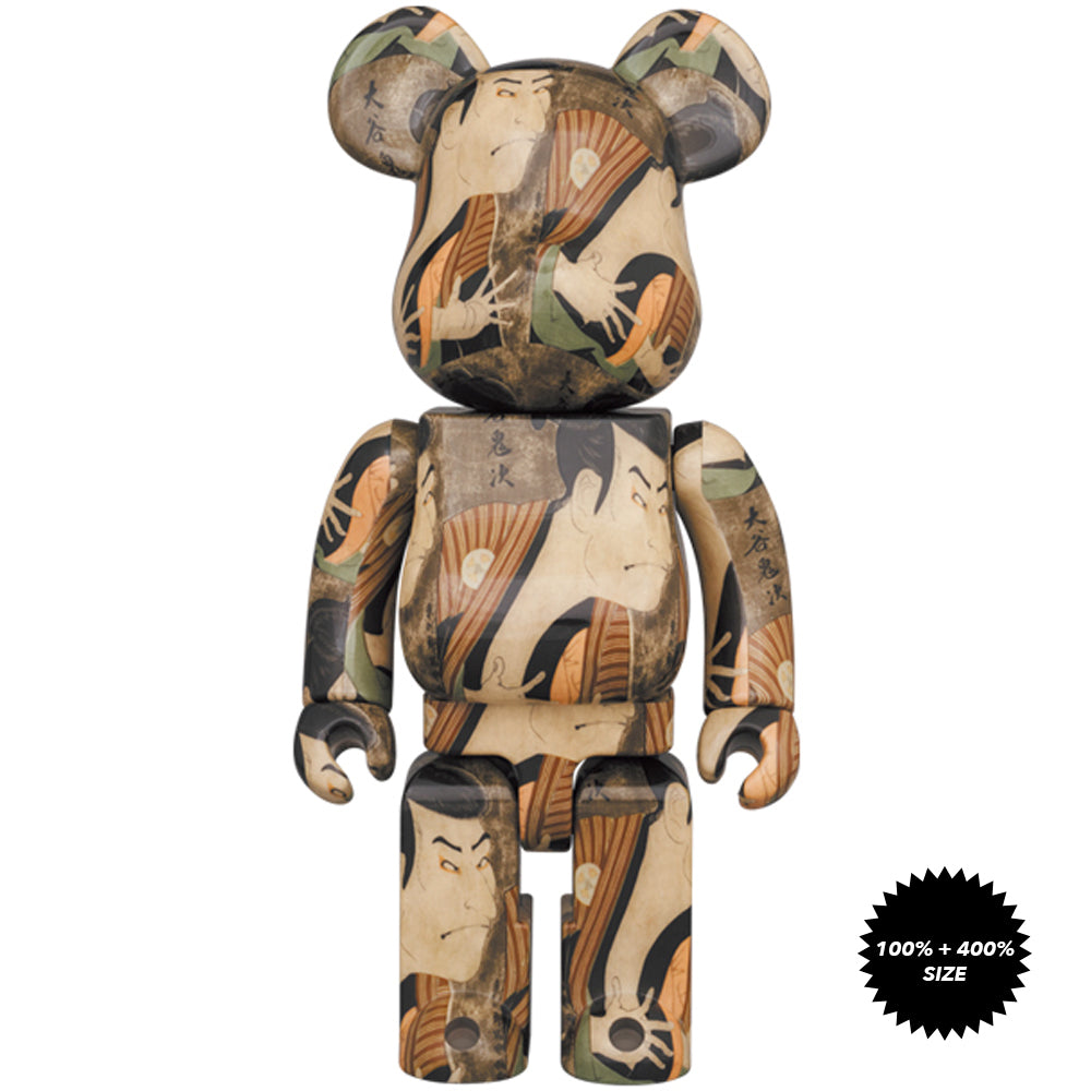 Toshusai Sharaku "Actor Otani Oniji Ⅲ as the Footman (Yakko) Edohei" 100% + 400% Bearbrick Set by Medicom Toy
