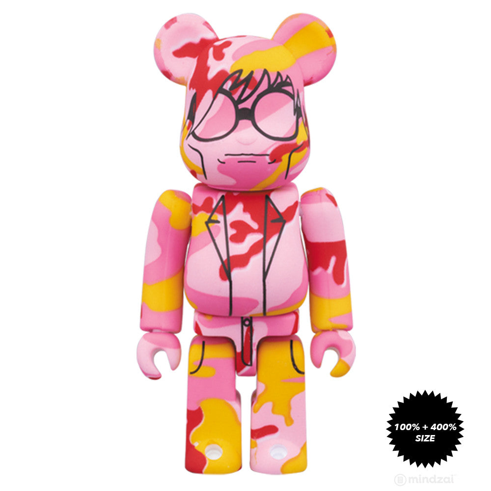 Andy Warhol Pink Camo This Is Andy 100% and 400% Bearbrick Set
