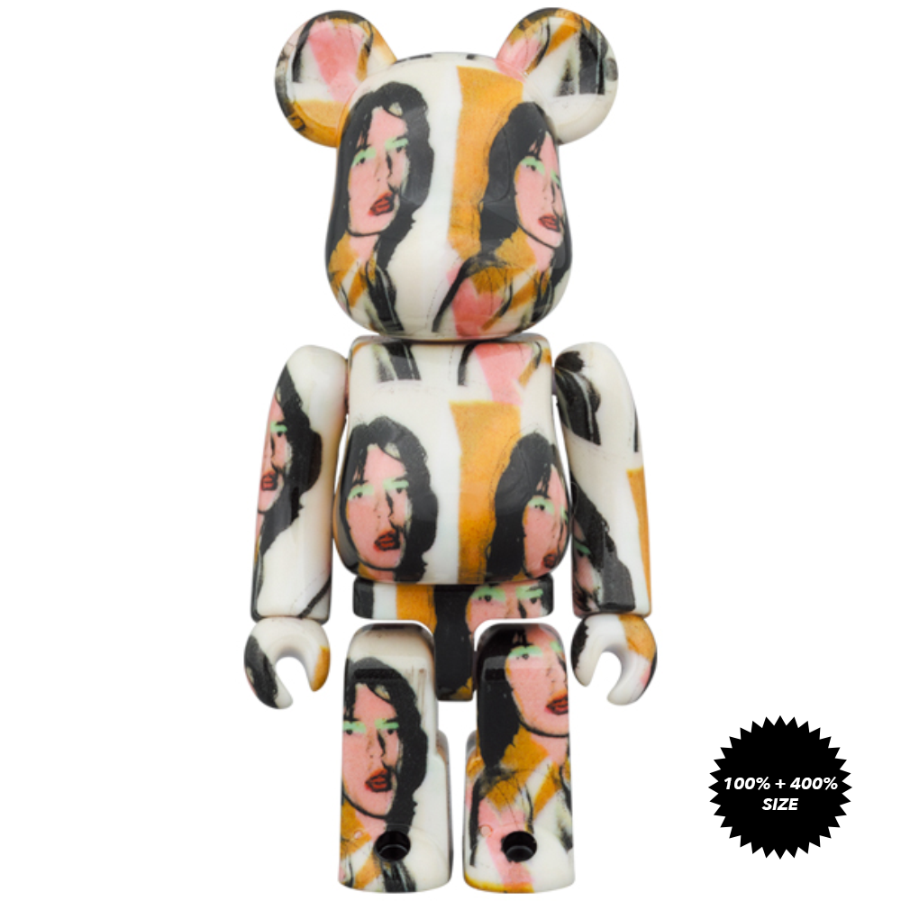 Andy Warhol x The Rolling Stones Mick Jagger 100% + 400% Bearbrick Set by Medicom Toy