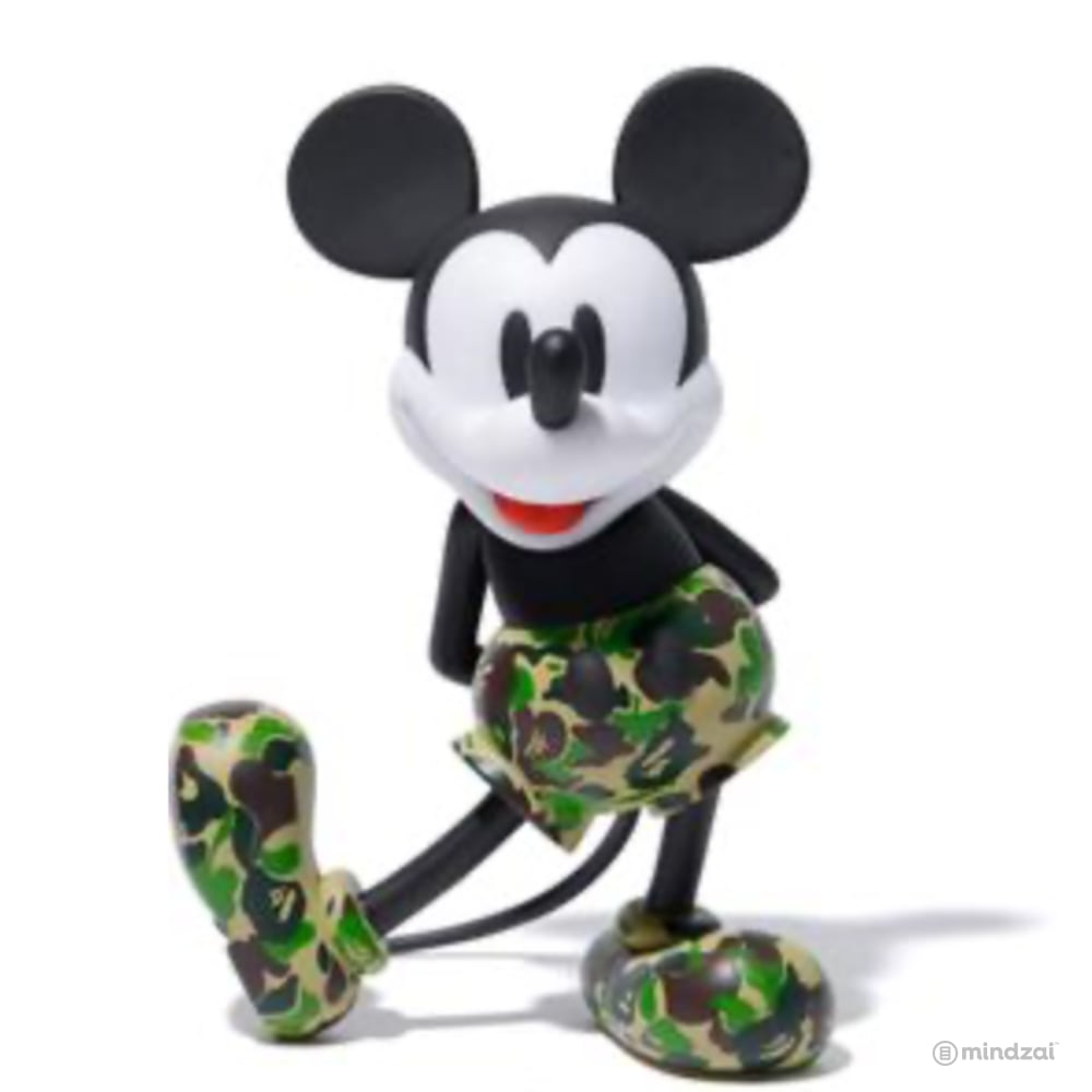 BAPE Mickey Mouse Vinyl Collectible Dolls VCD by Medicom Toy - Green