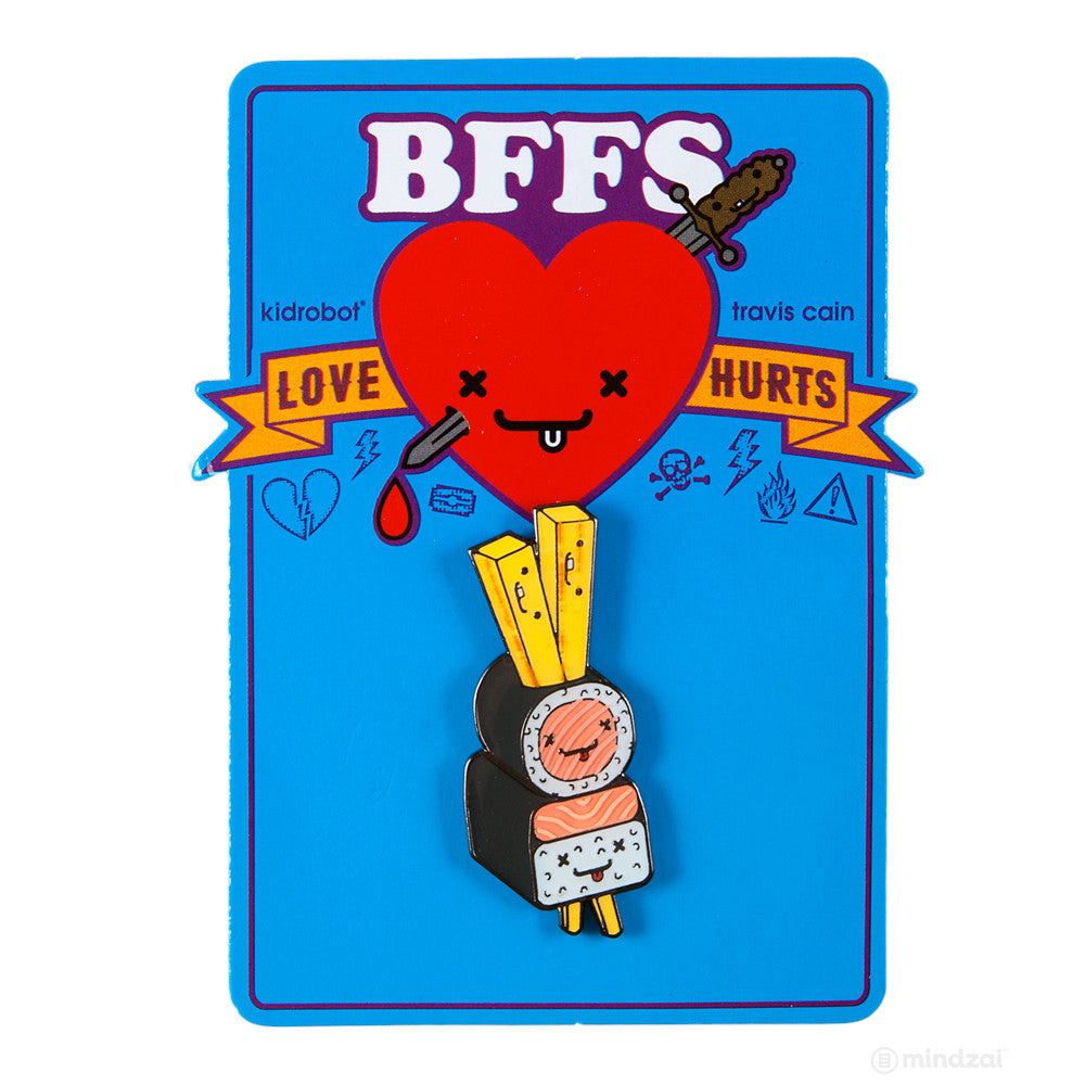 BFFS Slim, Nigri and Maki Sushi Enamel Pin by Kidrobot x Travis Cain - Pre-order - Mindzai - 2