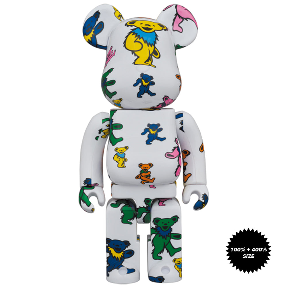 Grateful Dead (Dancing Bear) 100% + 400% Bearbrick Set by Medicom Toy
