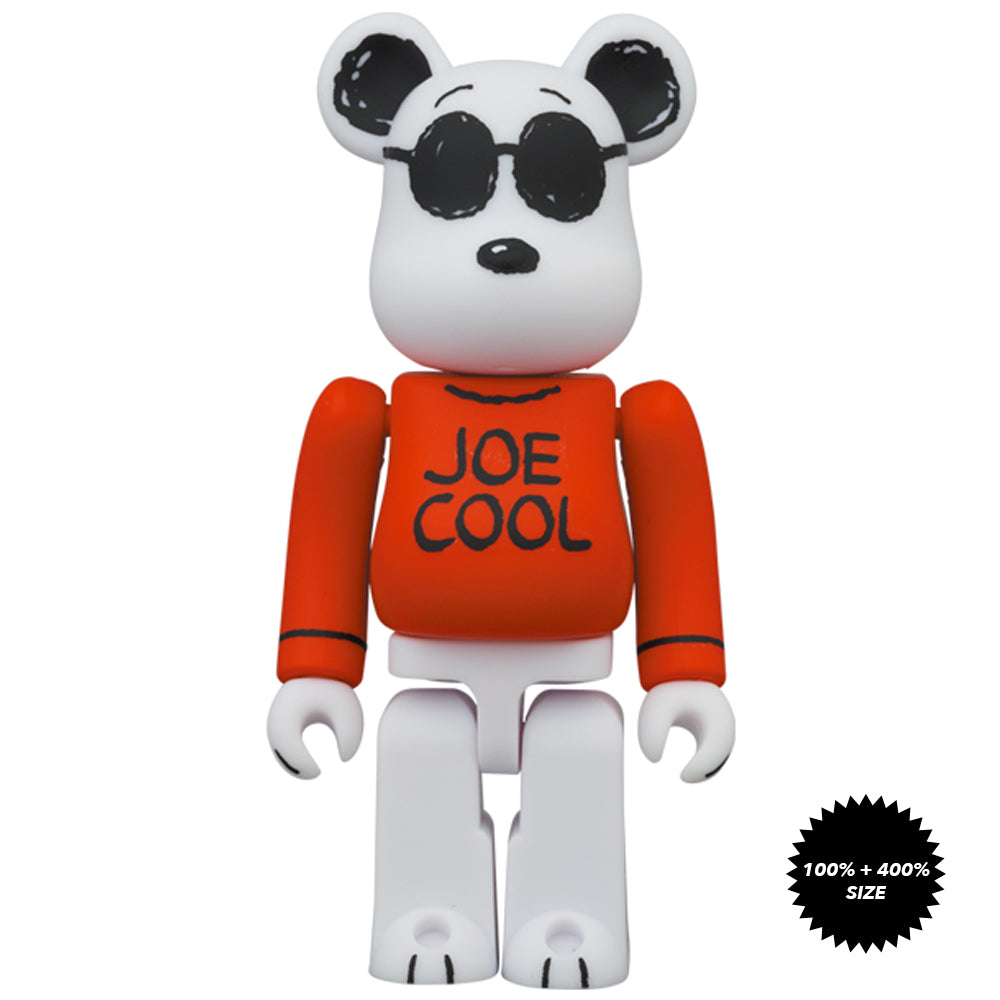 Joe Cool Snoopy 100% + 400% Bearbrick Set by Medicom Toy