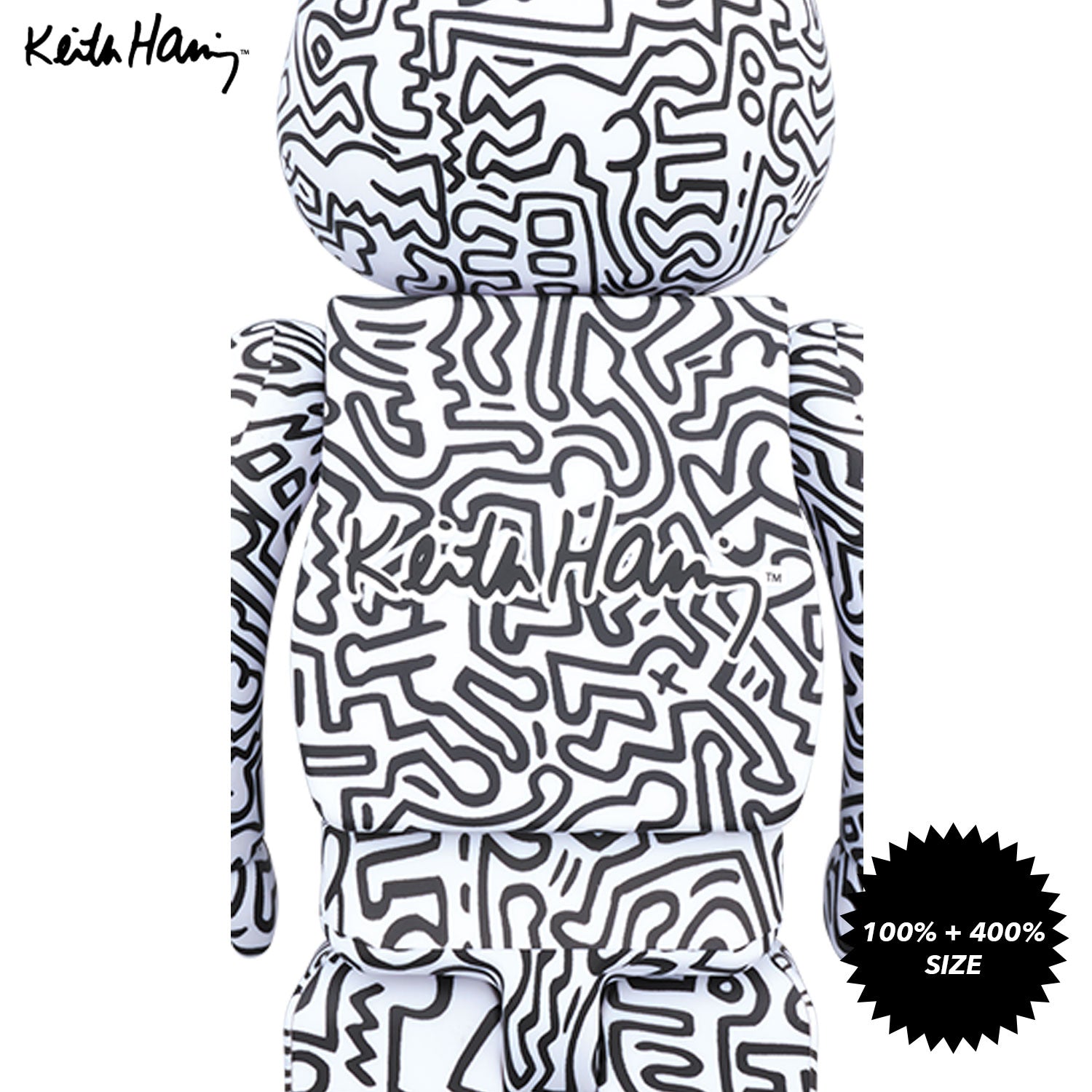 Keith Haring #4 100% + 400% Bearbrick Set by Medicom Toy