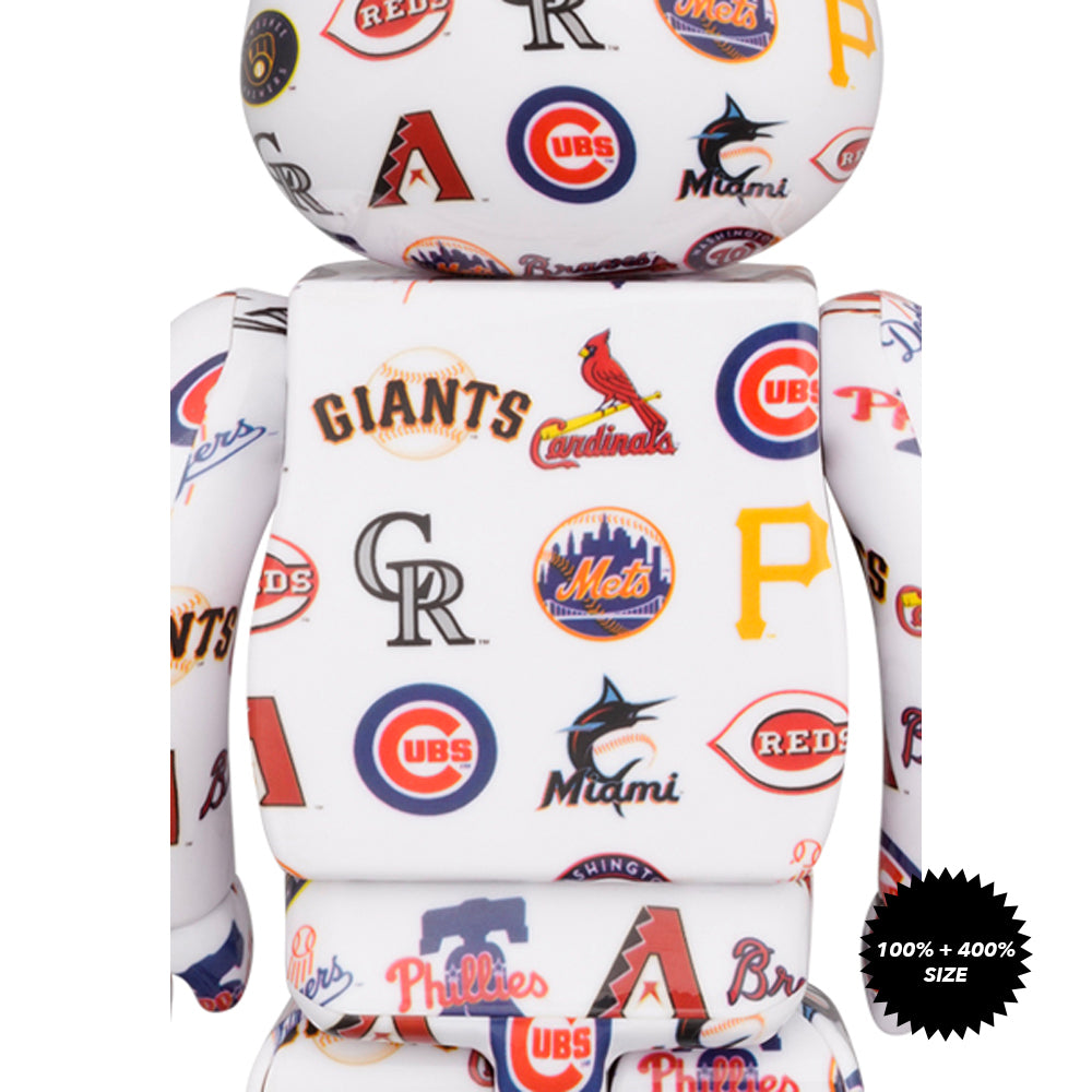 MLB National League 100% + 400% Bearbrick Set by Medicom Toy