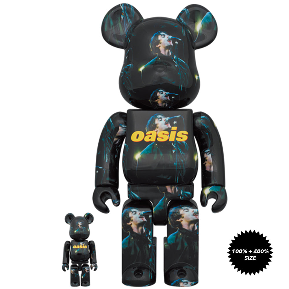 Oasis Knebworth 1996 (Liam Gallagher) 100% + 400% Bearbrick Set by Medicom Toy