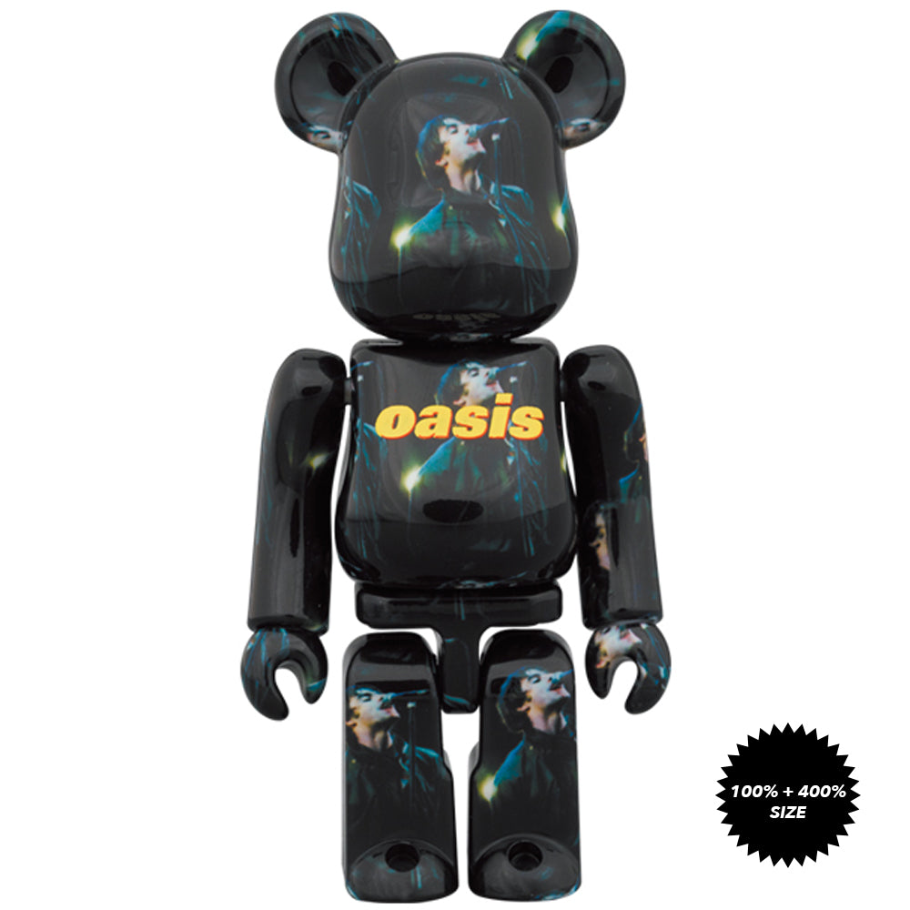 Oasis Knebworth 1996 (Liam Gallagher) 100% + 400% Bearbrick Set by Medicom Toy