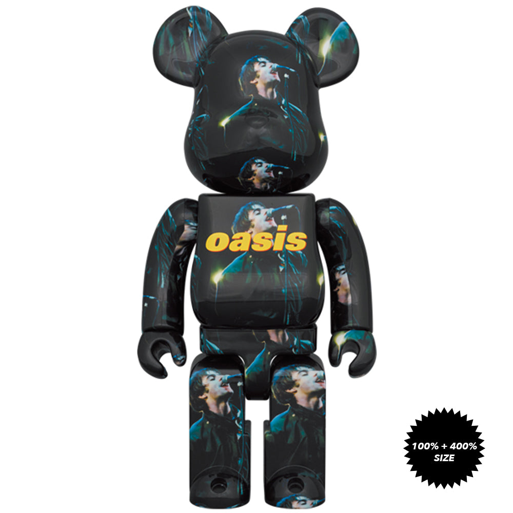 Oasis Knebworth 1996 (Liam Gallagher) 100% + 400% Bearbrick Set by Medicom Toy