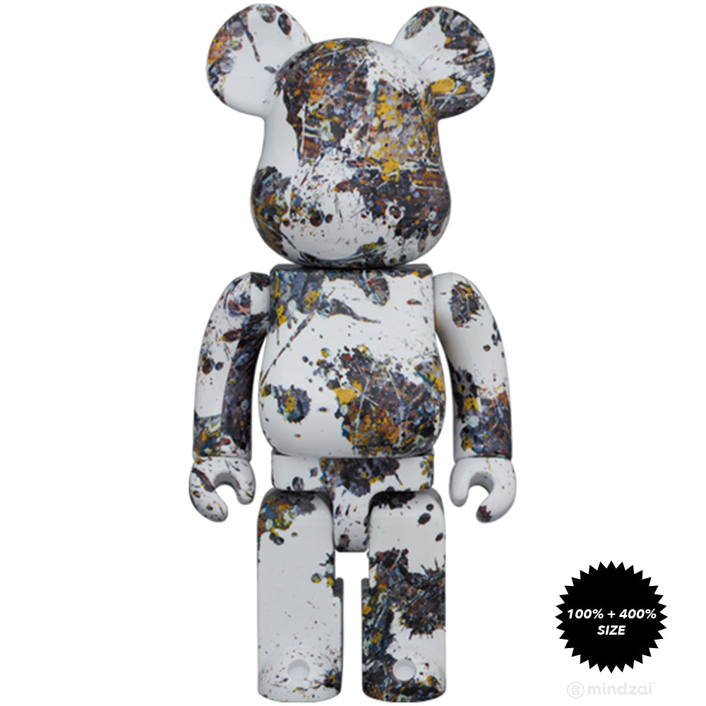 Jackson Pollock Studio (SPLASH) 100% + 400% Bearbrick Set by Medicom Toy