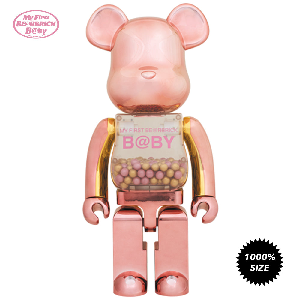 My First Baby Pink / Gold 1000% Bearbrick by Medicom Toy (Pre-owned)