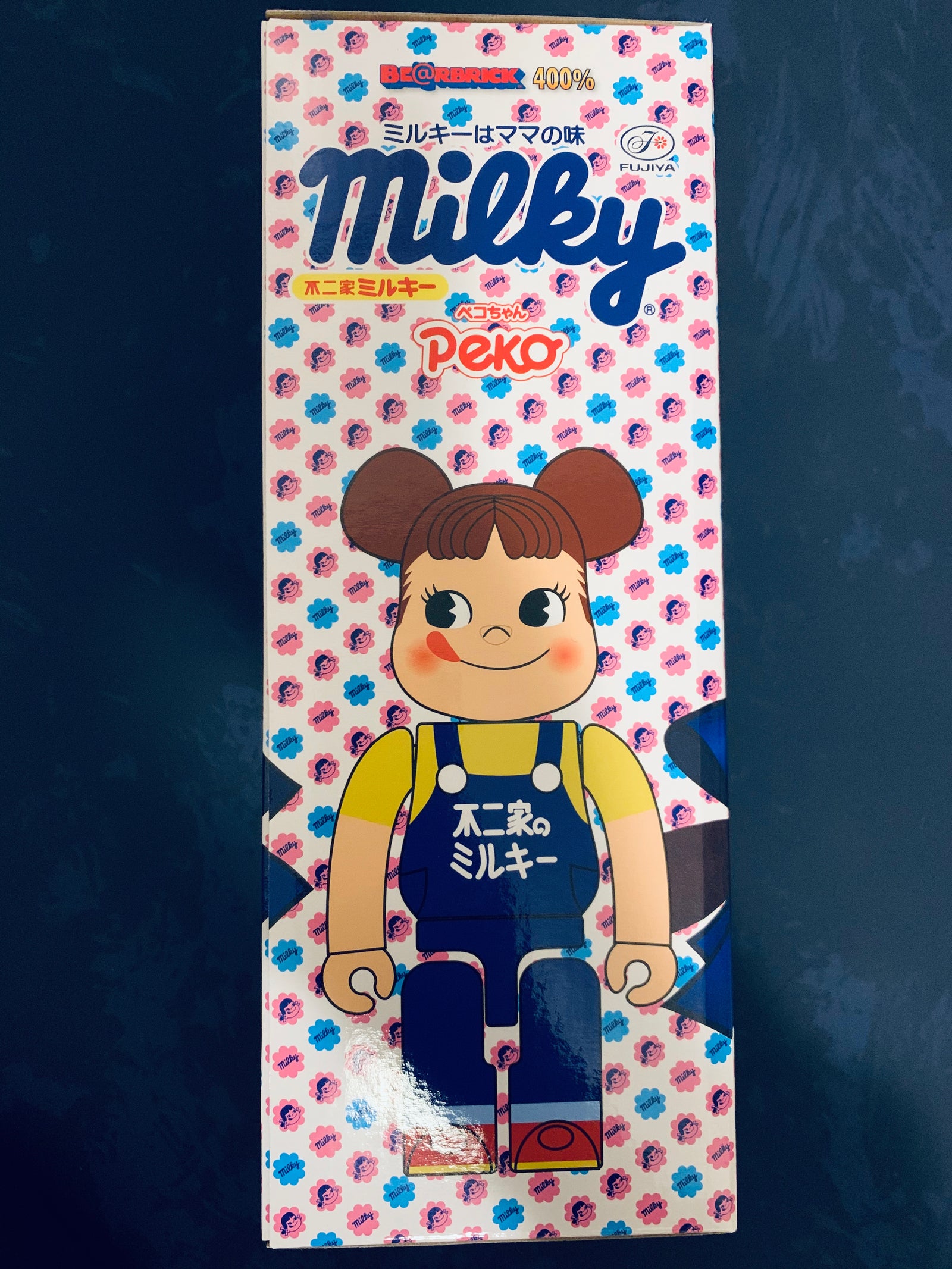 Peko-Chan (milky 65th anniversary design) 400% blue Bearbrick