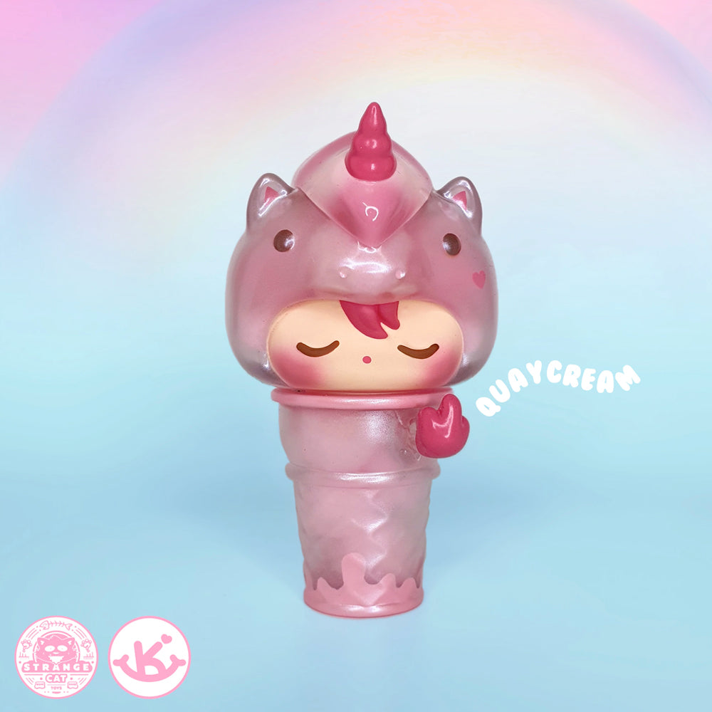 QuayCream (Cotton Candy Edition) Art Toy Figure by KiK Toyz x Strangecat Toys