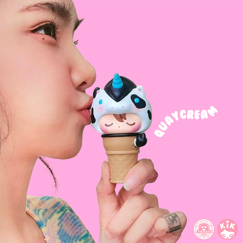 QuayCream (Milk Cow Edition) Art Toy Figure by KiK Toyz x Strangecat Toys